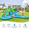 Blue Green Inflatable Water Slide with Double Slides Climbing Wall Splash Pool